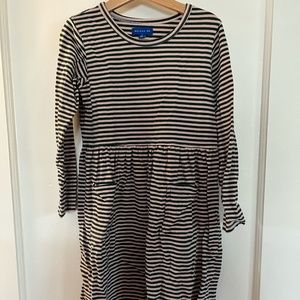 Maison Me striped dress with pockets. Pink and juniper green, size 8.